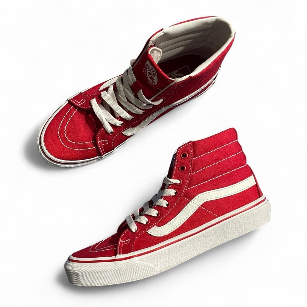 NWOB Vans Sk8-Hi Trainers – Red & White – Women’s Size 7